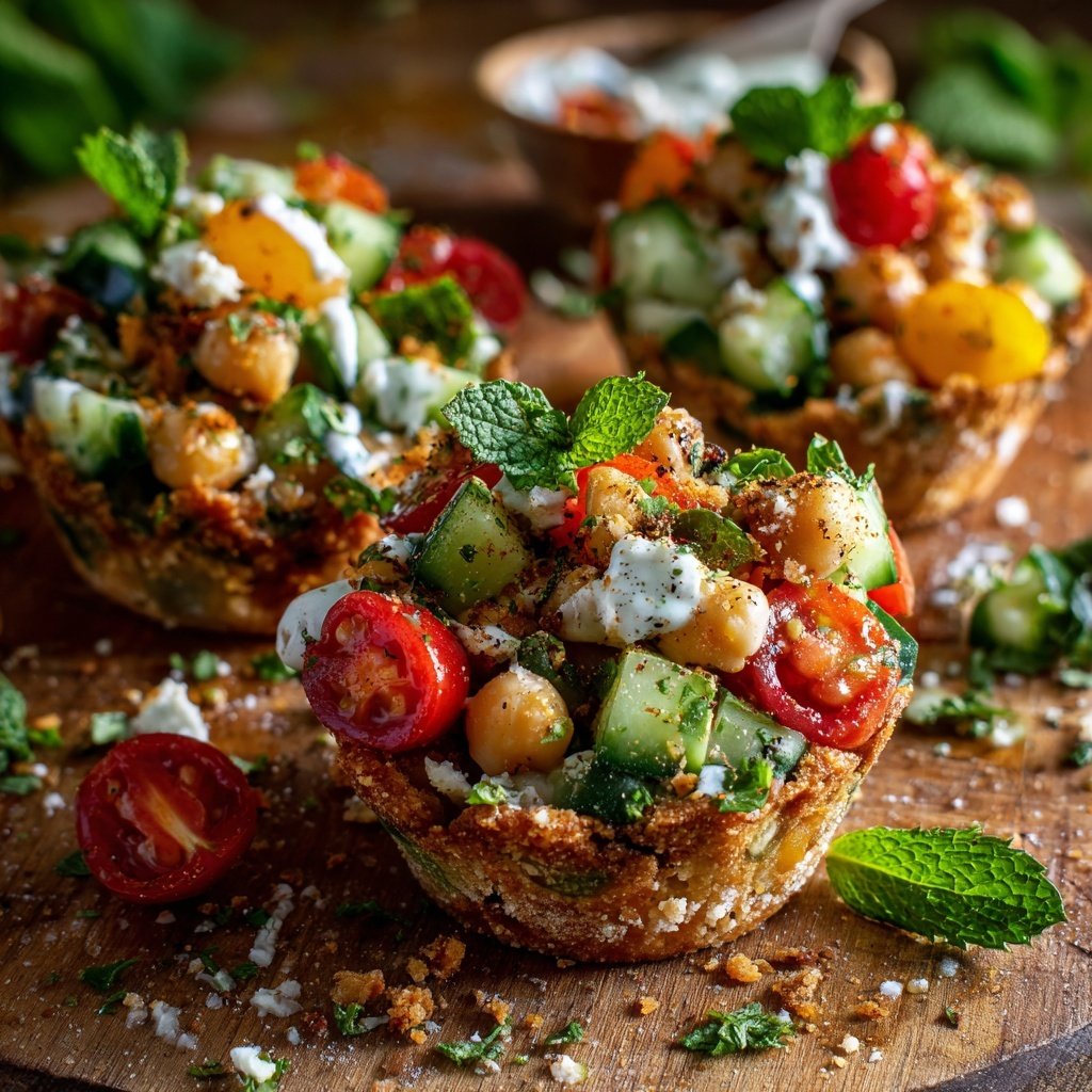 Mediterranean Chickpea Salad Cups
