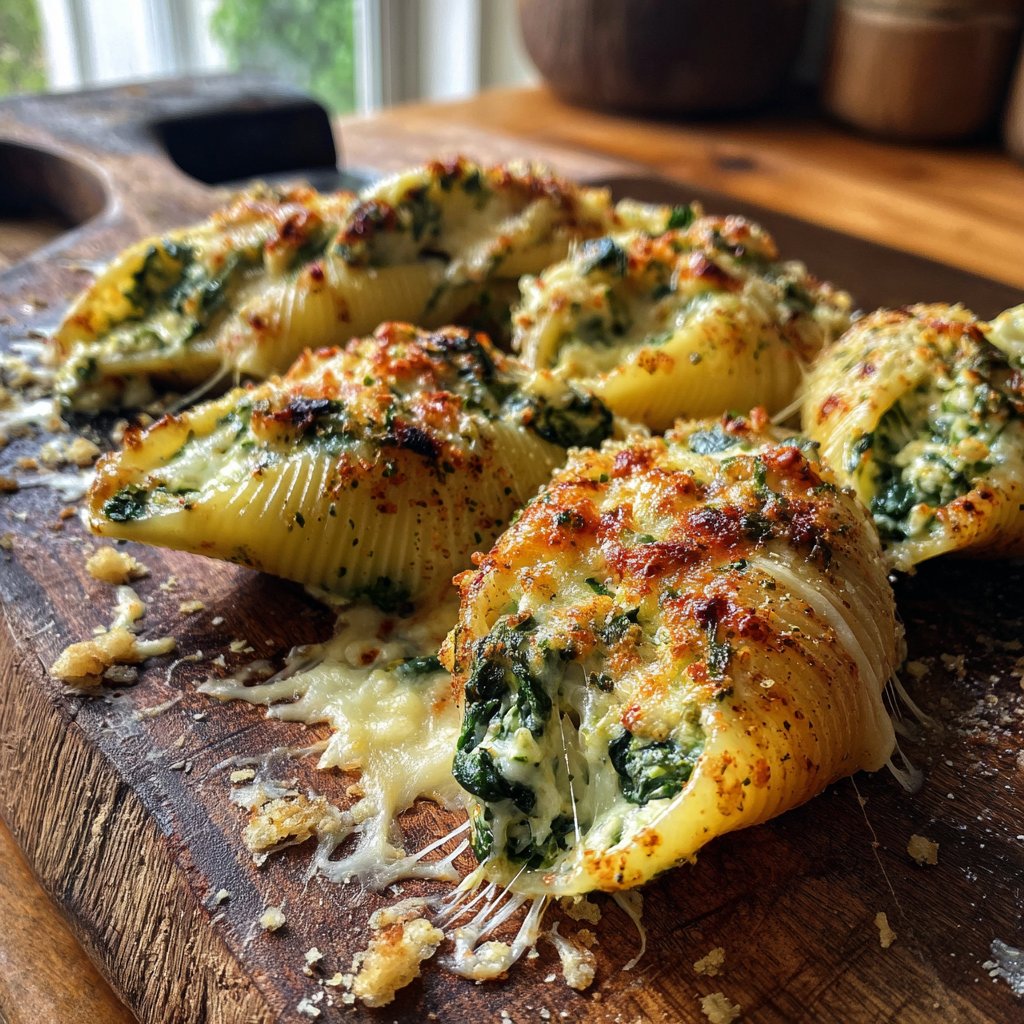 Spinach Feta Stuffed Shells