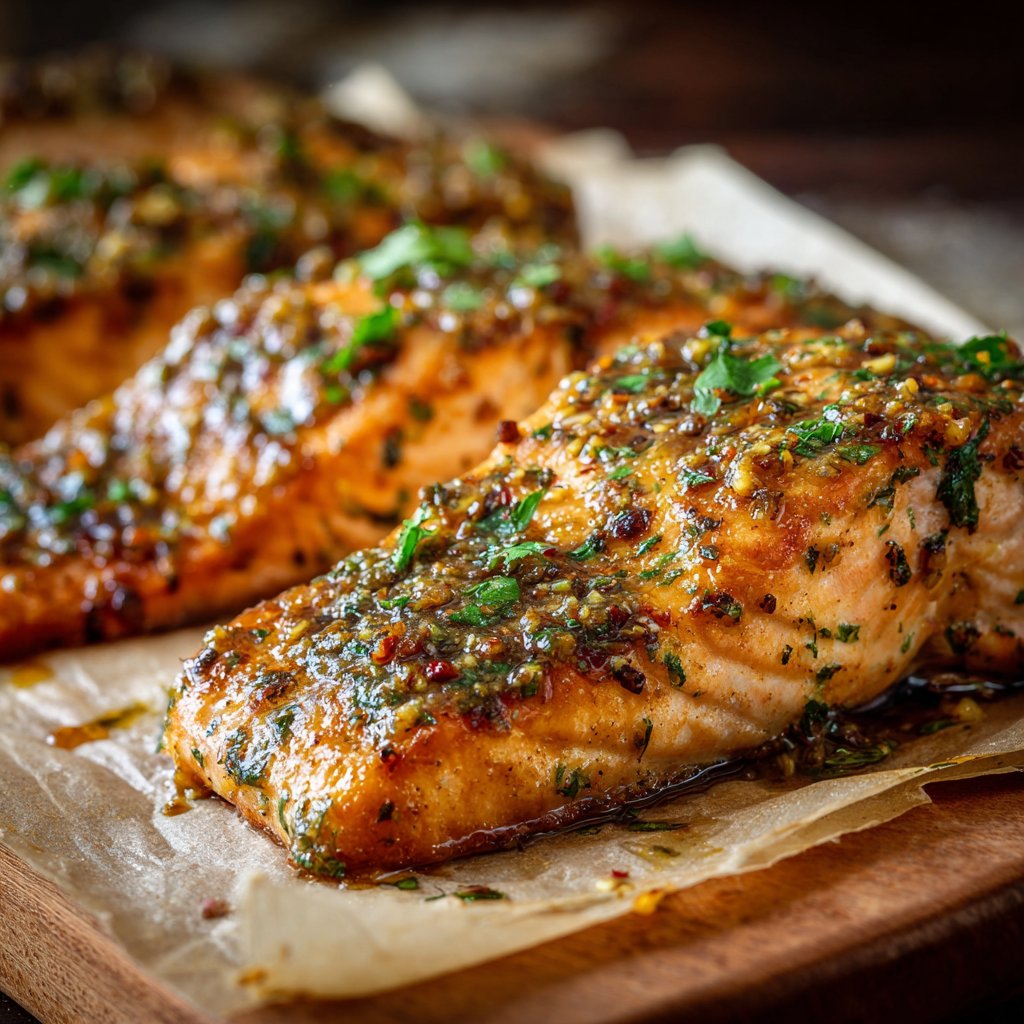 Herbed Mustard Glazed Salmon